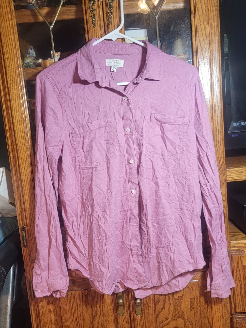 Lucky Brand Pink Long-Sleeve Button-Down Shirt Size Small